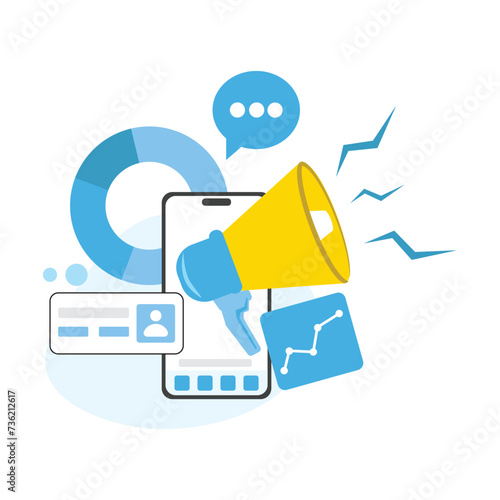 Digital marketing campaign and marketing consulting illustration