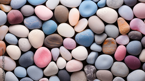 Pastel-colored pebble stones background.