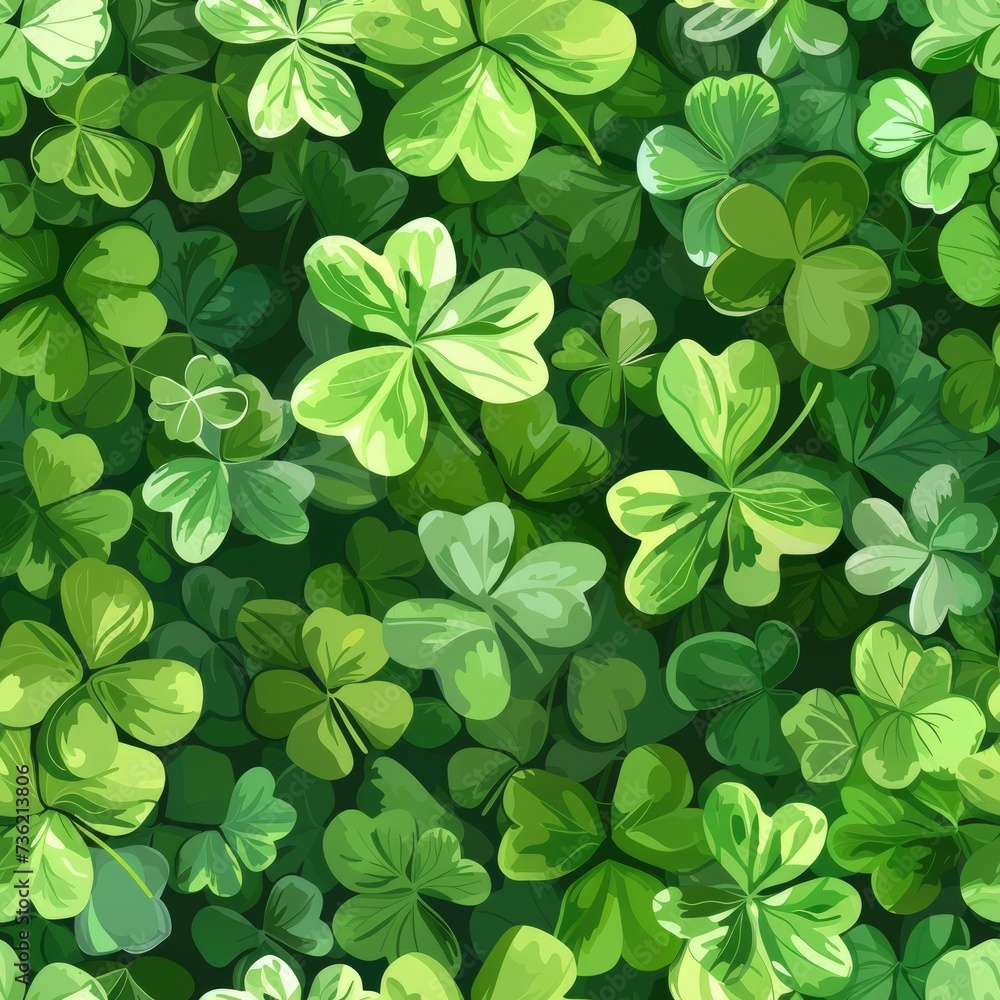 Clover Shamrock seamless background, green color Saint Patrick's Day background Clover Shamrock seamless background, green color Saint Patrick's Day background
