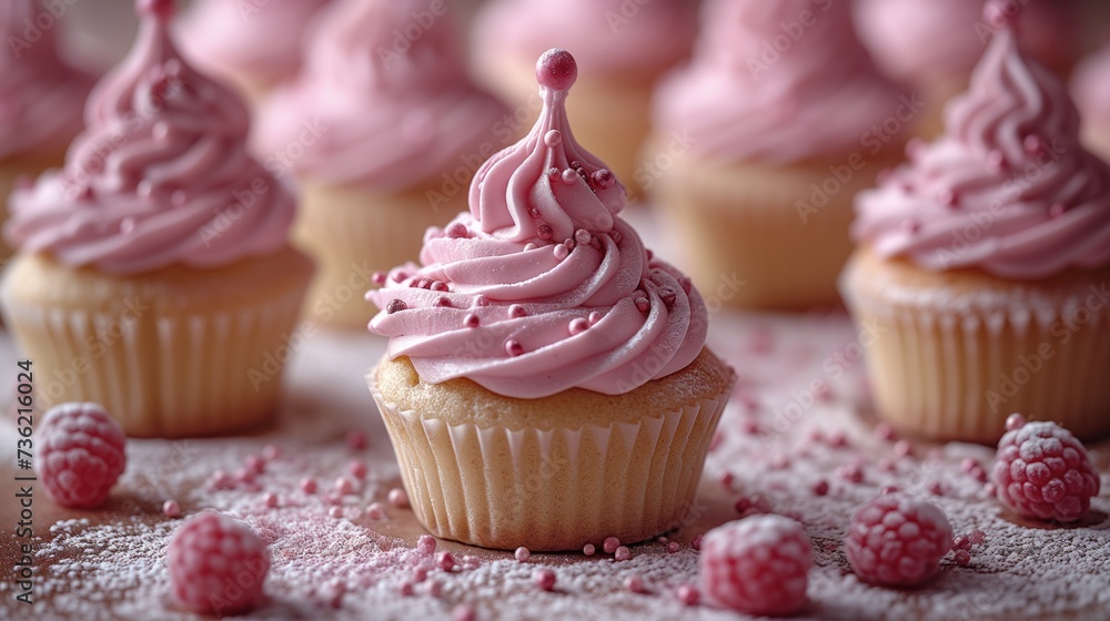 cupcakes with berry cream cupcakes with berry cream