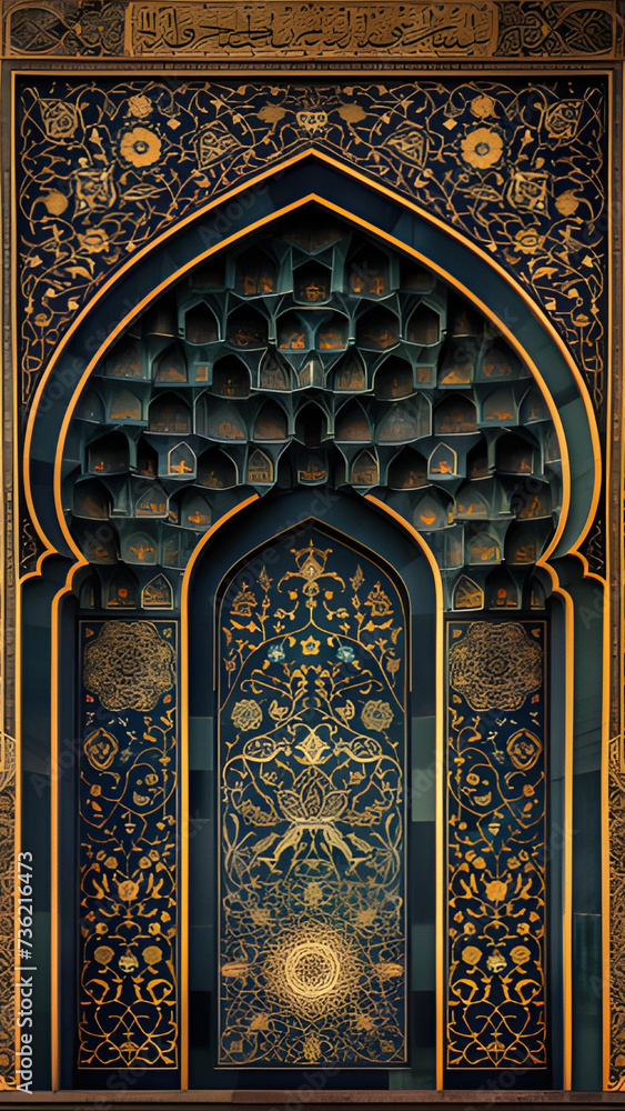 Islamic Gold Frame. Islamic background
