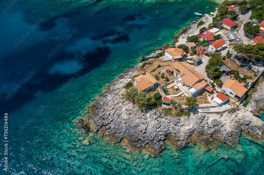 Aerial view of the coast of the sea