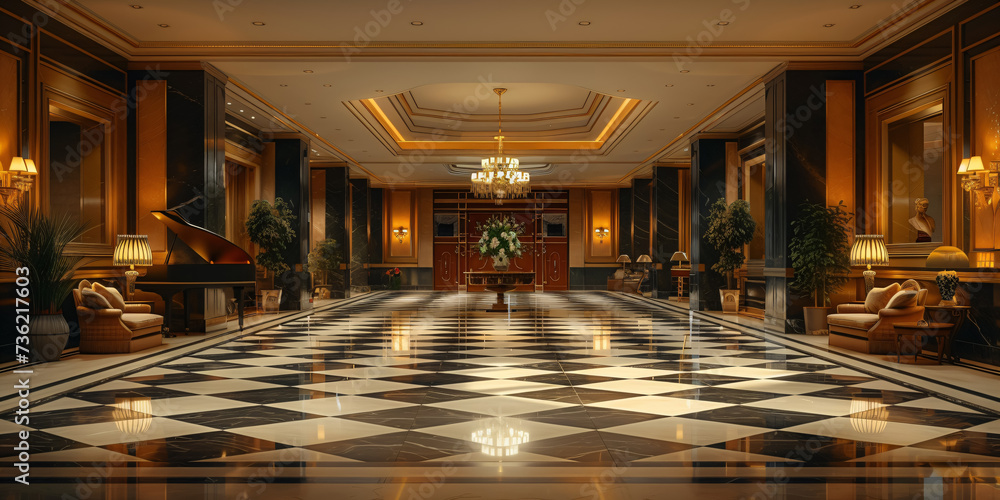 luxury art deco hotel lobby interior design Stock Photo | Adobe Stock
