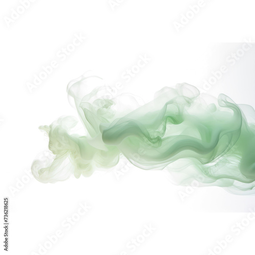 A green smoke explosion isolated on transparent png. 
