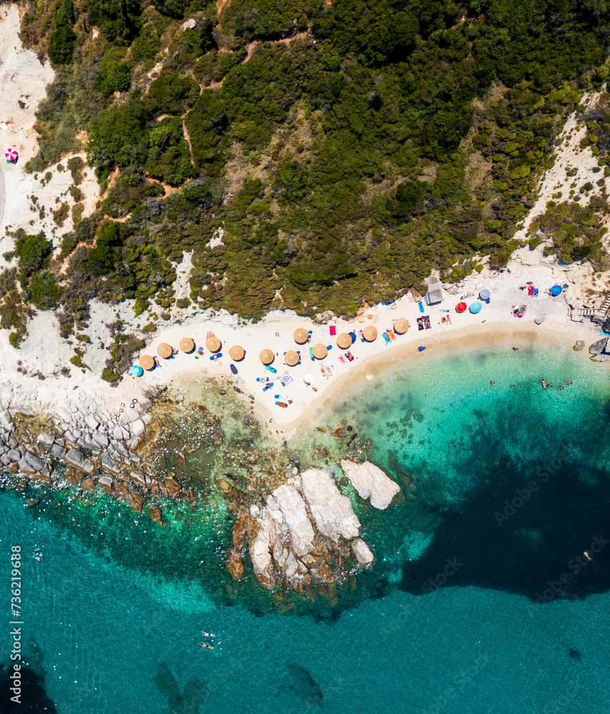 Aerial view of the coast of the sea