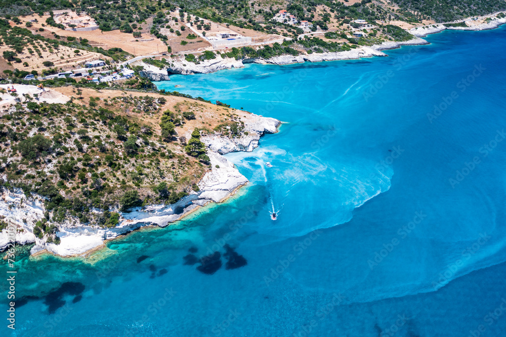 Aerial view of the coast of the sea