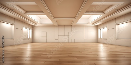Empty room with white walls and wooden floor 