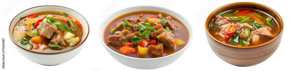 Chinese traditional cuisine. Pickled pork and vegatables spicy and sour. Isolated on transparent background Chinese traditional cuisine. Pickled pork and vegatables spicy and sour. Isolated on transparent background