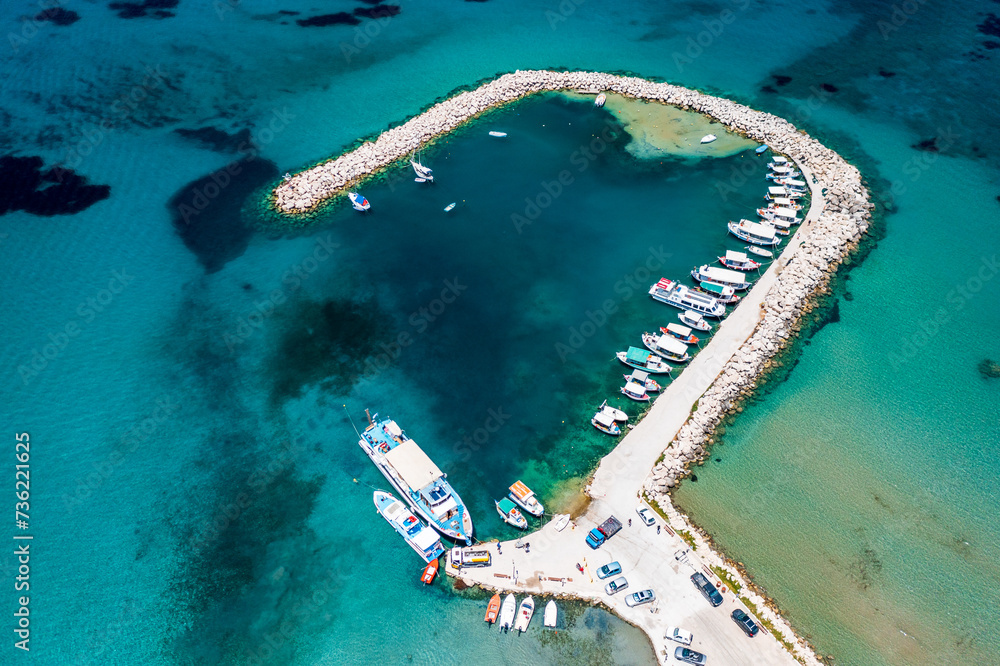 Aerial view of the coast of the sea