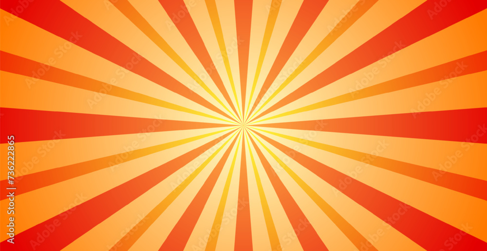Orange Sunburst Pattern Background. Rays. Radial. Summer Banner. Vector Illustration Orange Sunburst Pattern Background. Rays. Radial. Summer Banner. Vector Illustration