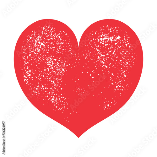 Grungy Heart vector red isolated illustration art