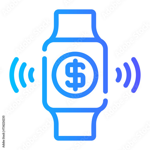 contactless payment gradient icon