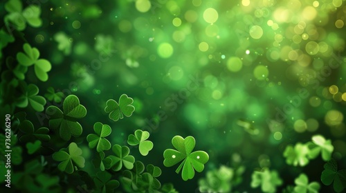 Saint Patrick s Background with a Clover Green Background