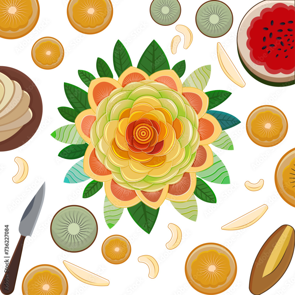 Colorful pattern made of citrus fruits, leaves and strawberries citrus food - assorted citrus fruits with mint leaves kiwi fruit, strawberry, grape and red apple isolated on white background
Colorful pattern made of citrus fruits, leaves and strawberries citrus food - assorted citrus fruits with mint leaves kiwi fruit, strawberry, grape and red apple isolated on white background