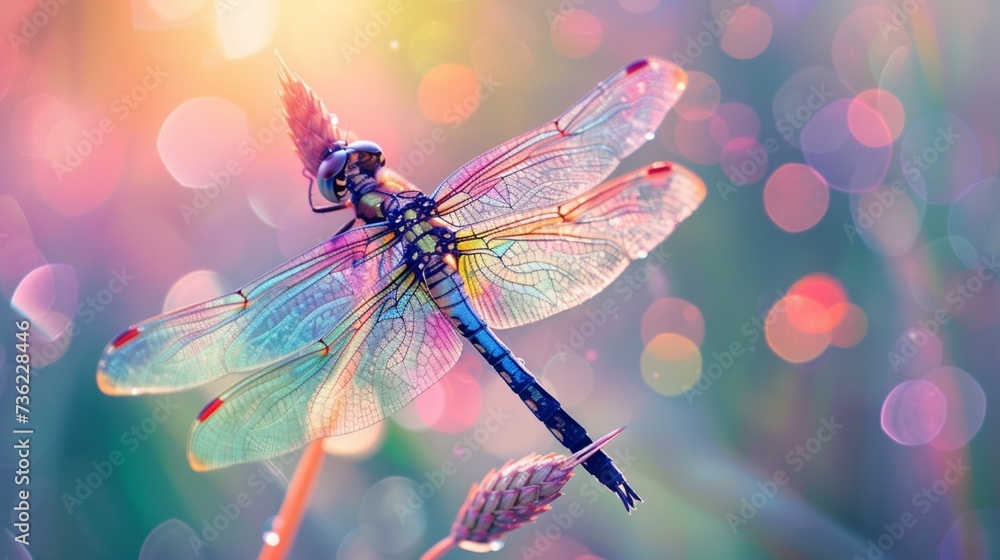 marvel at the intricate beauty of a dragonfly poised on a slender reed, its iridescent wings catching the light in a dazzling display marvel at the intricate beauty of a dragonfly poised on a slender reed, its iridescent wings catching the light in a dazzling display