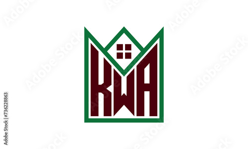 KWA initial letter real estate builders logo design vector. construction ,housing, home marker, property, building, apartment, flat, compartment, business, corporate, house rent, rental, commercial