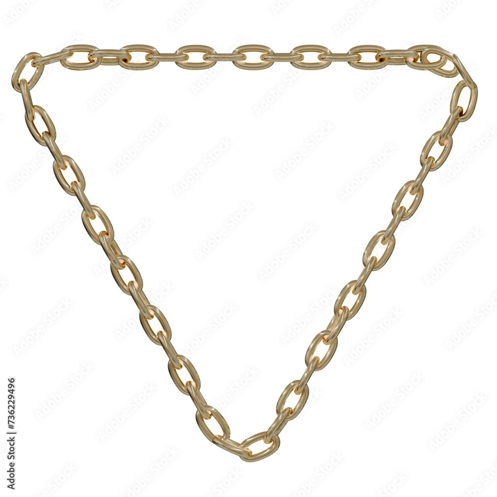 Ancient Geometry Reborn: A 3D masterpiece reimagines the inverted triangle with shimmering gold chains. Delve into symbolism, harmony, and timeless concepts with this modern artwork Ancient Geometry Reborn: A 3D masterpiece reimagines the inverted triangle with shimmering gold chains. Delve into symbolism, harmony, and timeless concepts with this modern artwork