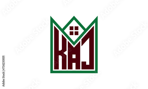 KAJ initial letter real estate builders logo design vector. construction ,housing, home marker, property, building, apartment, flat, compartment, business, corporate, house rent, rental, commercial photo