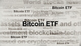Bitcoin ETF BTCETF headline titles media 3d illustration