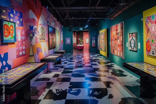 Art exhibition featuring interactive installations based on board games - offering visitors an immersive - life-sized gaming experience.