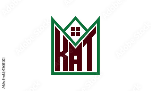 KAT initial letter real estate builders logo design vector. construction ,housing, home marker, property, building, apartment, flat, compartment, business, corporate, house rent, rental, commercial