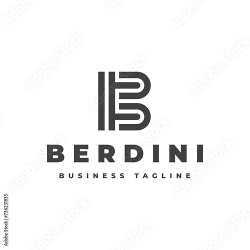 minimalist letter b logo design