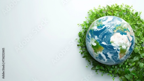 Earth Day Celebration. Concept of World Environment Day on White Background.