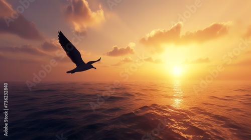 Bird flying sunset flight inspirational  © shameem