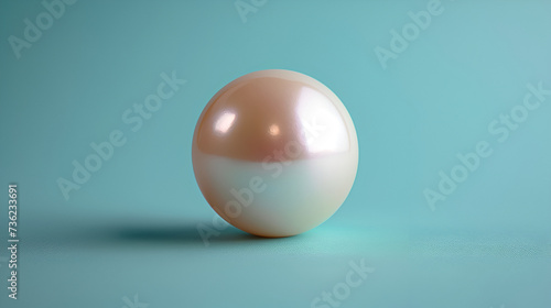 Realistic, simple and minimal Pearl on solid color background