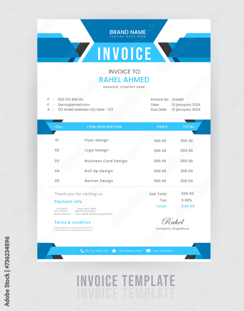 Obraz premium Company invoice Design
