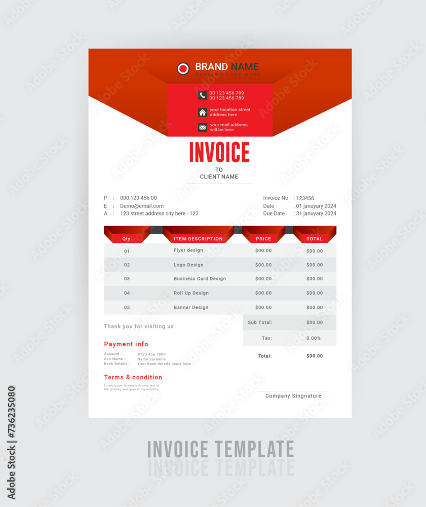 Company invoice Design,Invoice design
