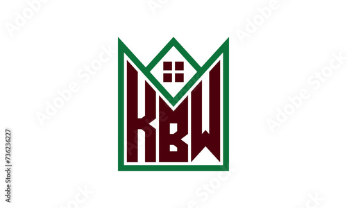 KBW initial letter real estate builders logo design vector. construction ,housing, home marker, property, building, apartment, flat, compartment, business, corporate, house rent, rental, commercial photo