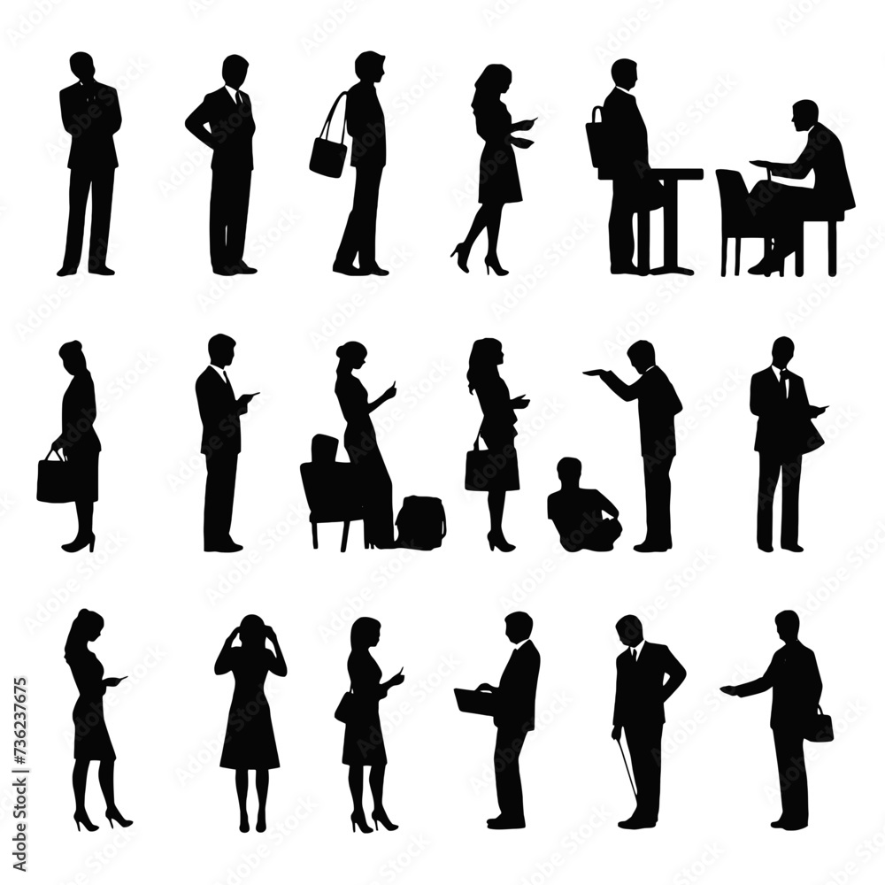Fototapeta premium business people silhouette 