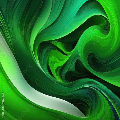 Vibrant colors and Green flowing smooth wave Background