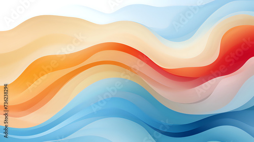 Soothing Abstract Wavy Design. A serene gradient wave illustration, blending warm and cool tones for a peaceful and modern background.