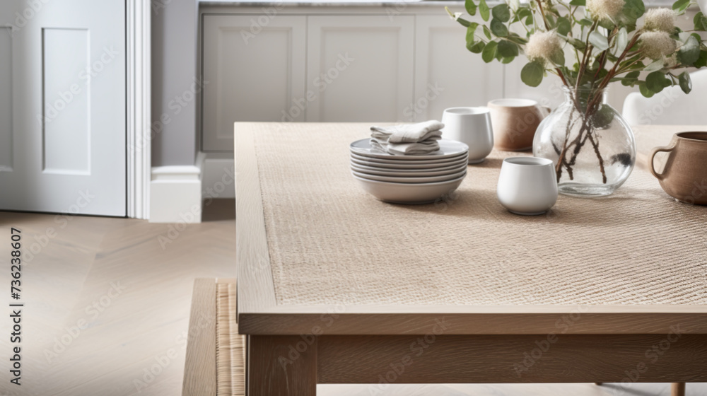 Fototapeta premium Minimalist Dining Table with Natural Elements