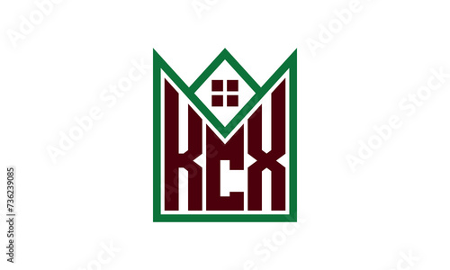 KCX initial letter real estate builders logo design vector. construction ,housing, home marker, property, building, apartment, flat, compartment, business, corporate, house rent, rental, commercial photo