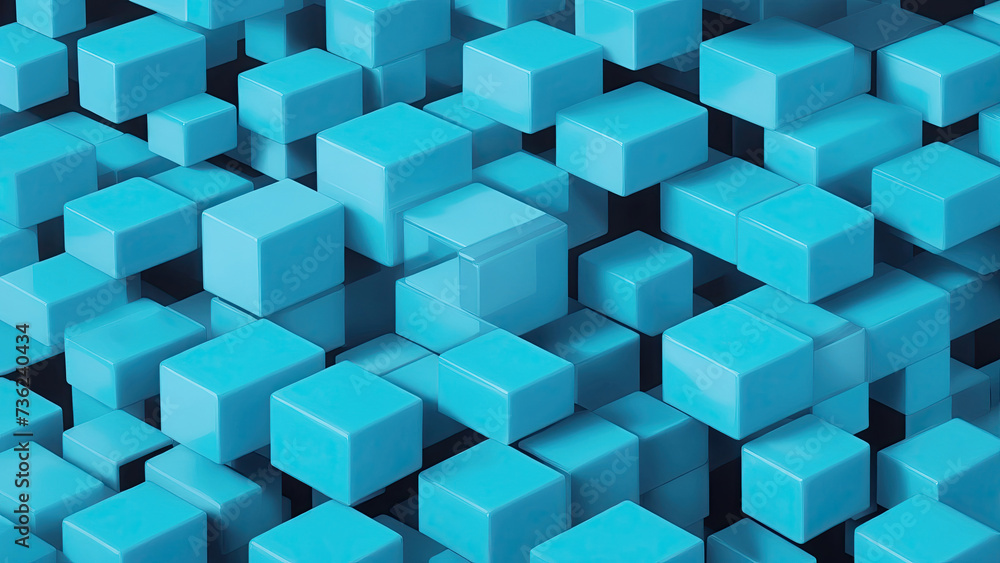 Abstract Cyan cubes background Abstract Cyan cubes background