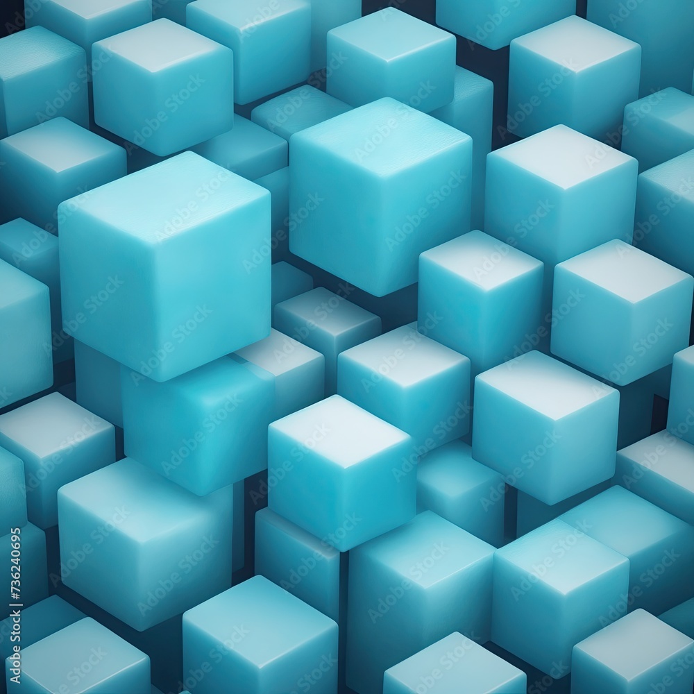Abstract Cyan cubes background Abstract Cyan cubes background