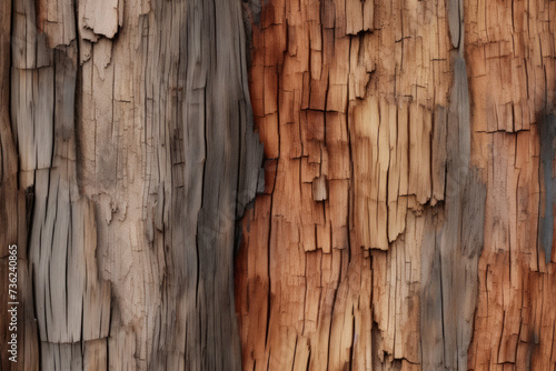 Processed collage of wooden bark chips flat surface texture. Background for banner, backdrop photo