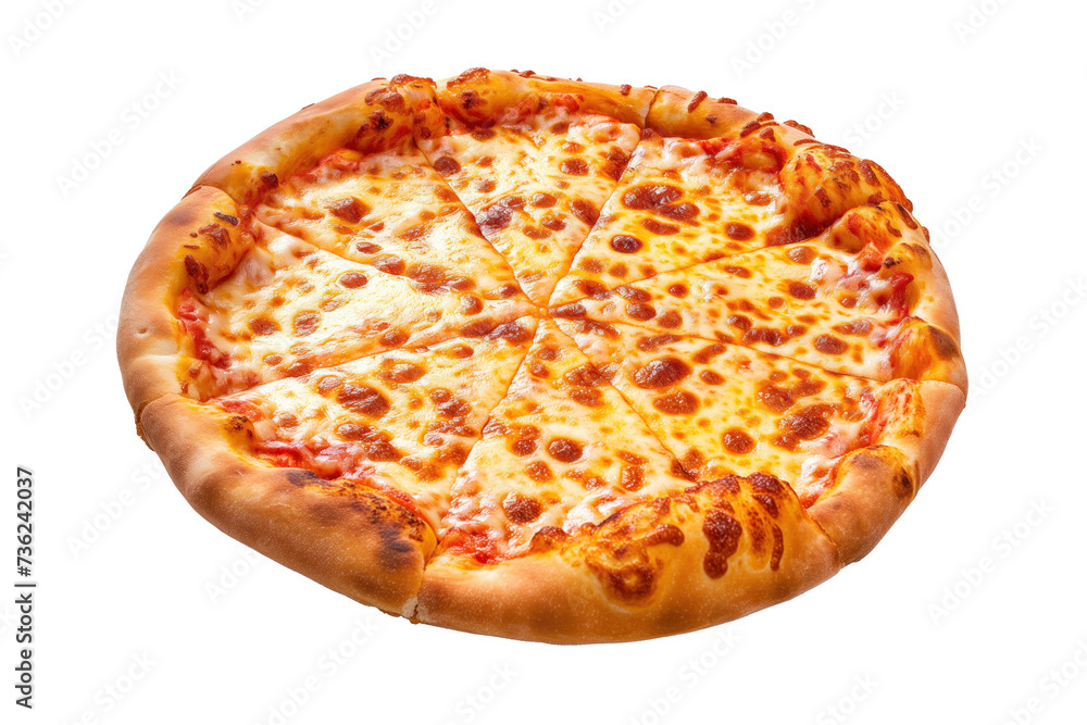 Cheese pizza isolated on white background