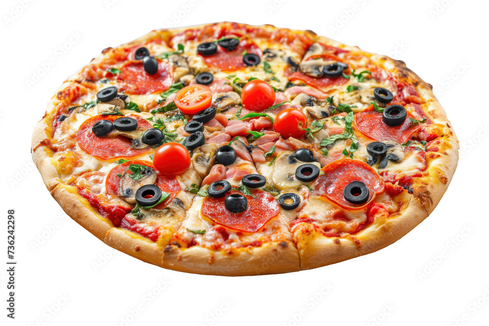 Works pizza with a variety of toppings