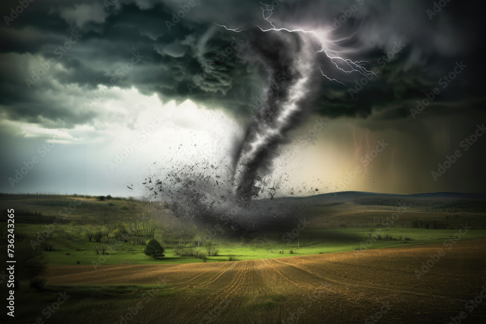 Unleashed Fury: Tornado Strikes Farmland