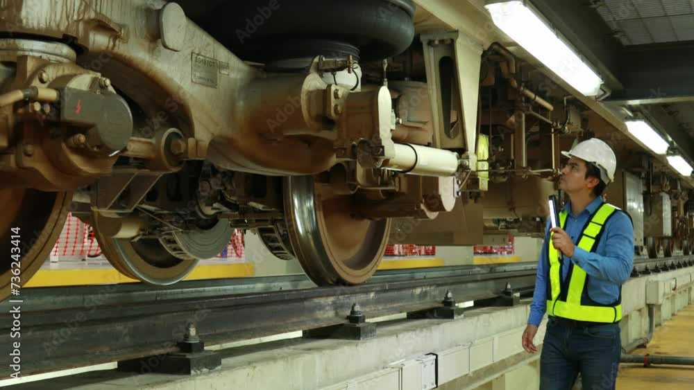 Transportation engineer consults on railway system work at maintenance center Transportation engineer consults on railway system work at maintenance center