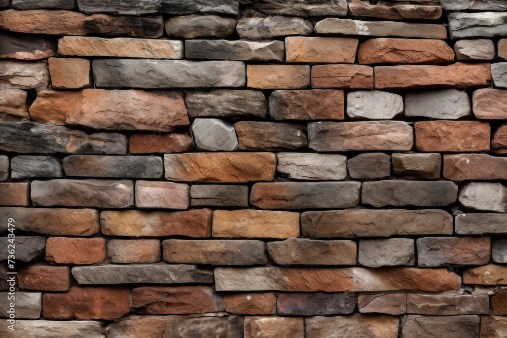 Obraz premium Processed collage of ancient brick wall surface texture. Background for banner, backdrop or texture