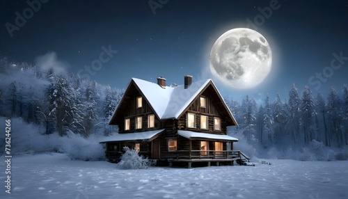 house in the snow © Single icon vector
