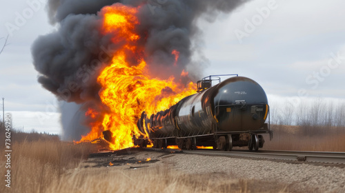 Chaos Unleashed: Train Wreck and Hazardous Materials Ignite