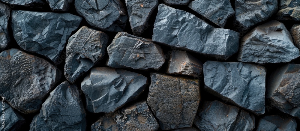 Enigmatic Elegance. Mysterious Black Stones Background, Evoking the Solidity and Intrigue of Wall Rock Enigmatic Elegance. Mysterious Black Stones Background, Evoking the Solidity and Intrigue of Wall Rock