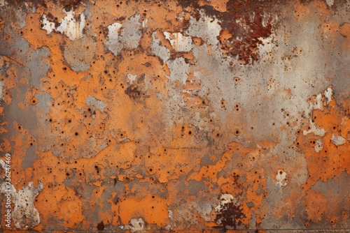 Processed collage of old rust metal wall surface texture. Background for banner, backdrop