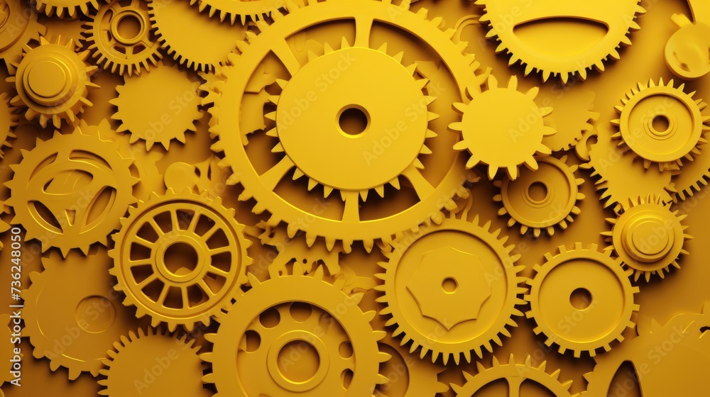 Gears Background in Yellow color. Gears Background in Yellow color.